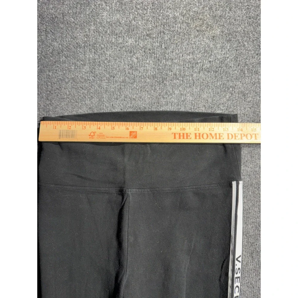 Victoria's Secret Black Side Stripe Fold Over‎ Waistband Leggings Small Regular